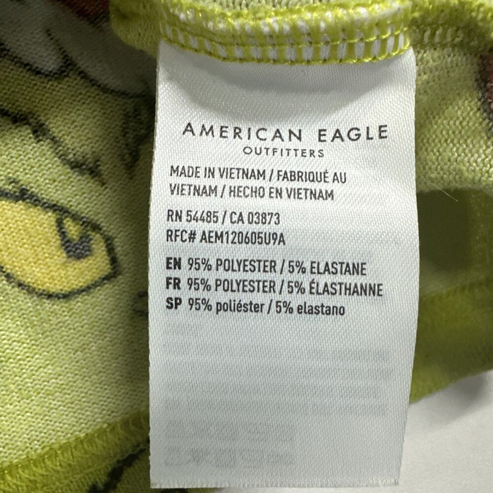 American Eagle Women's Cropped Grinch Lounge Pajama Top Green, Size L - Picture 4 of 5